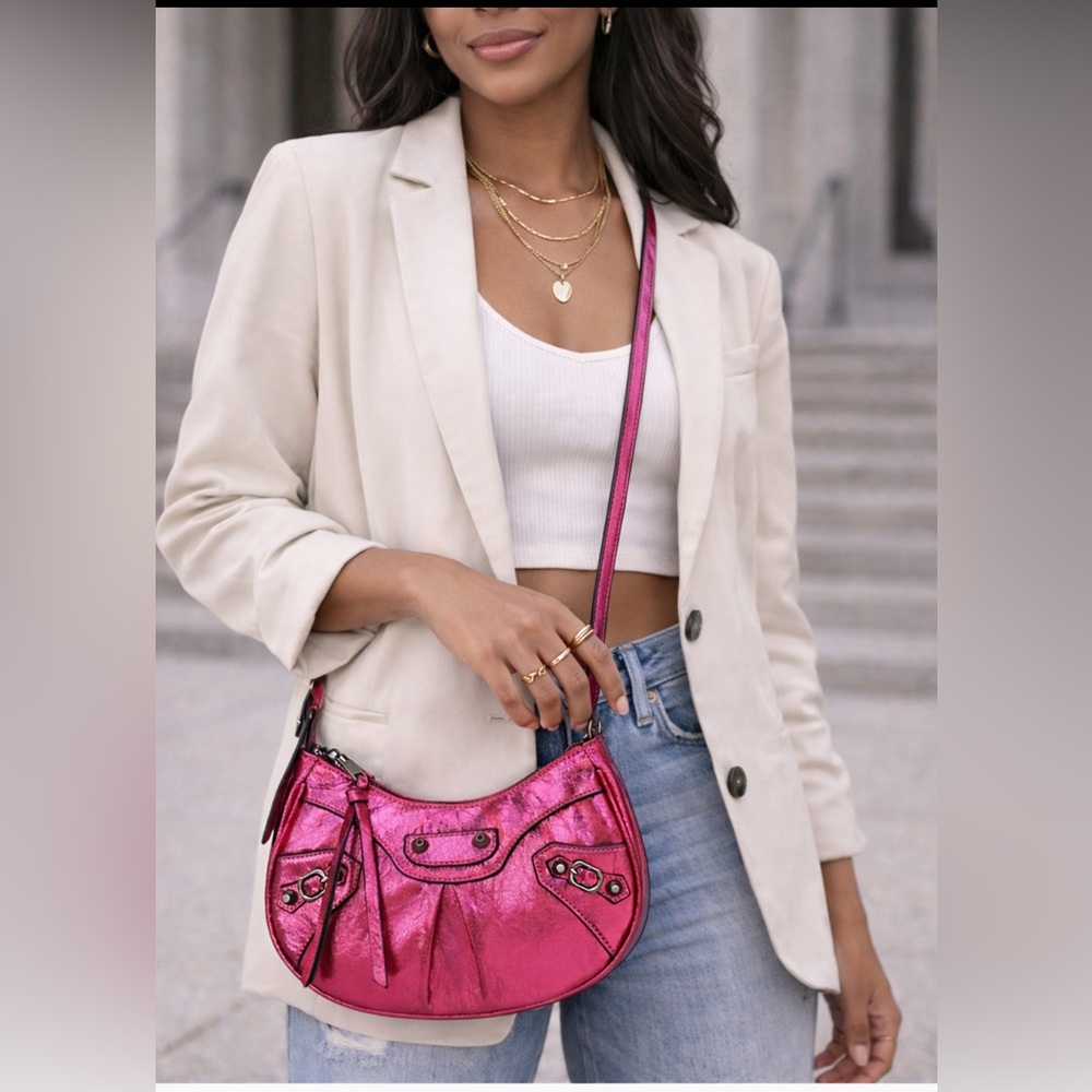 Y2K - Metallic Pink Crossbody Bag - Picture 2 of 10